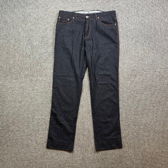 Vitale Barberis Canonico by Lawrence Covell 100% Wool Orange Stitching Pants - Picture 2 of 7